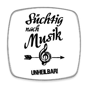 Süchtig nach Musik Musiker Band Fun Geschenk - Viereckiger Kühlschrankmagnet - Weiß - Vorne