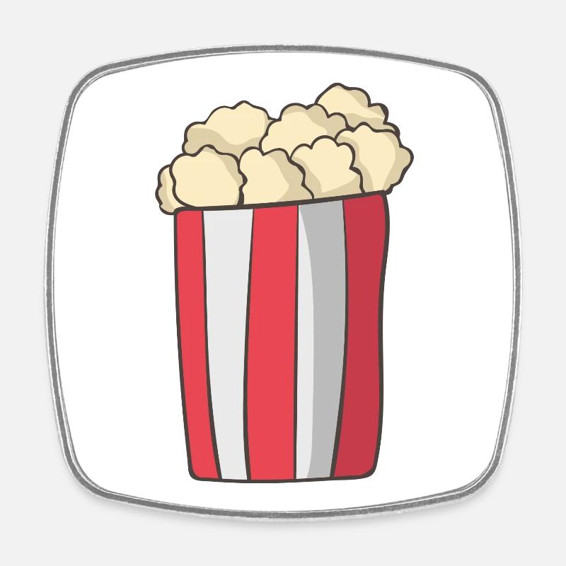 Popcorn - Viereckiger Kühlschrankmagnet - Weiß