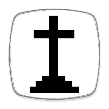 Kreuz (V) - Viereckiger Kühlschrankmagnet - Weiß - Vorne