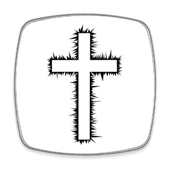 Croix (V) - Magnet carré - blanc - Devant
