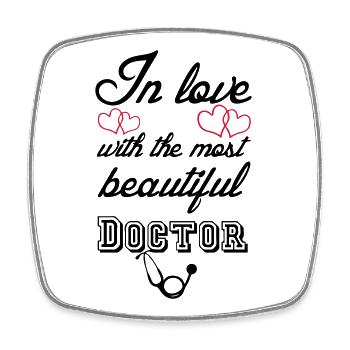 En amour - Docteur Docteurs, Paroles, Amour, Cadeau - Magnet carré - blanc - Devant