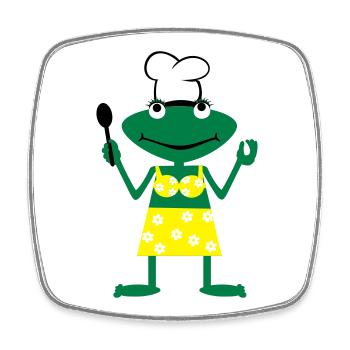 Cuire grenouille - Magnet carré - blanc - Devant