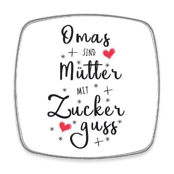 Omas sind Mütter mit Zuckerguss - Oma Geschenk - Viereckiger Kühlschrankmagnet - Weiß - Vorne