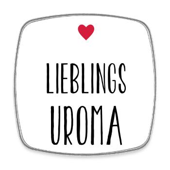 Uroma Lieblingsuroma Herz Geschenk - Viereckiger Kühlschrankmagnet - Weiß - Vorne