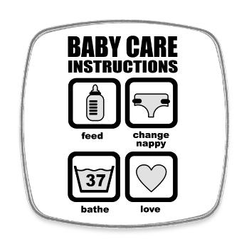baby - Square fridge magnet - white - Front