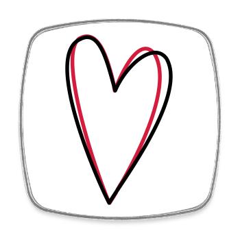 Idée de cadeau coeur amour amitié symbole - Magnet carré - blanc - Devant