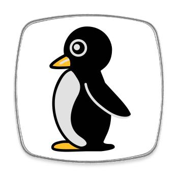 Minimalistischer Pinguin - Viereckiger Kühlschrankmagnet - Weiß - Vorne