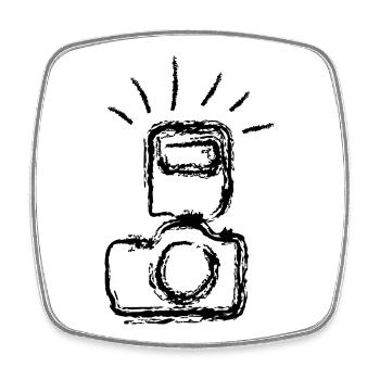 camera - Square fridge magnet - white - Front