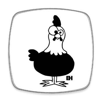 Chicken - Hen - Square fridge magnet - white - Front