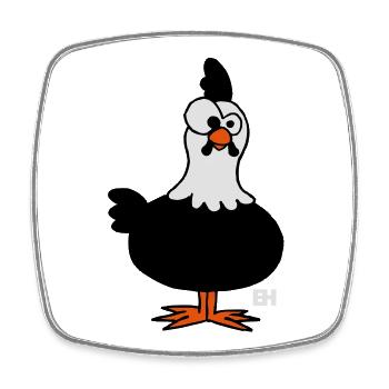 Chicken - Hen - Square fridge magnet - white - Front