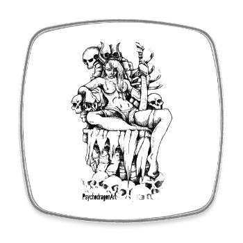 The Queen Black - Square fridge magnet - white - Front