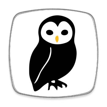 Owl - Square fridge magnet - white - Front