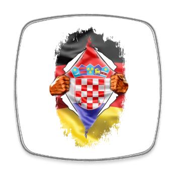 Deutsch Kroate mit Herz - Viereckiger Kühlschrankmagnet - Weiß - Vorne