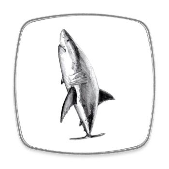 Great white shark - Square fridge magnet - white - Front