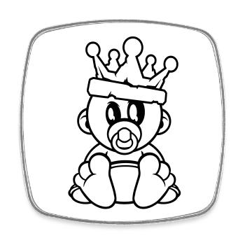 couronne de bébé grossesse - Magnet carré - blanc - Devant