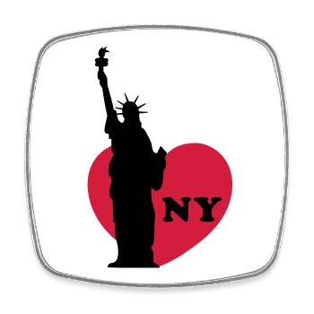 new york - Viereckiger Kühlschrankmagnet - Weiß - Vorne