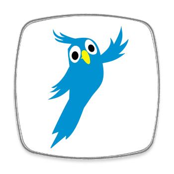 parrot - Square fridge magnet - white - Front