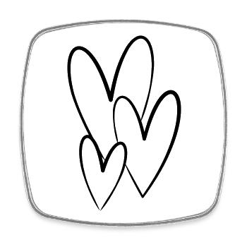 Heart symbol friendship drawing love gift - Square fridge magnet - white - Front