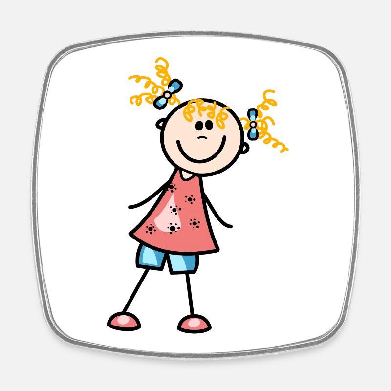 child - Square fridge magnet - white