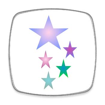 Stern . Des étoiles colorées - Magnet carré - blanc - Devant