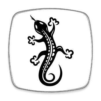 Small lizard, salamander, Tattoo. - Square fridge magnet - white - Front