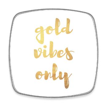 Gold Vibes Only Yoga Décoration cool Citations - Magnet carré - blanc - Devant