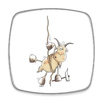 Abenteuerlustiger Steinbock - Bergsteiger - Viereckiger Kühlschrankmagnet - Weiß - Vorne