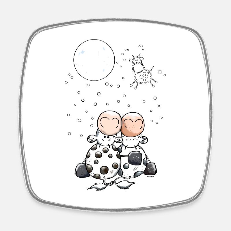 Romantique vache étoile - Magnet carré - blanc
