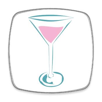 Cocktail Glas für Cocktail Fans - Viereckiger Kühlschrankmagnet - Weiß - Vorne