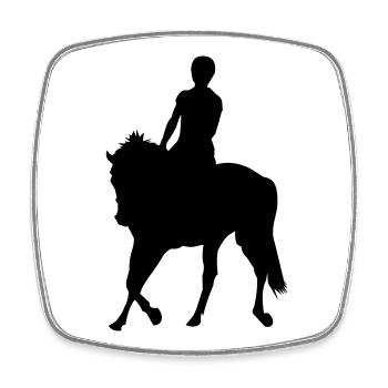 Horses, horse, riding, pony, cowboy, trot, Gallop - Square fridge magnet - white - Front