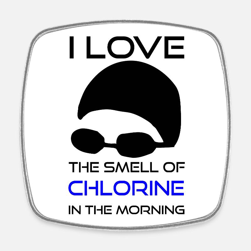 Swimming Saying Chlorine Smell - Square fridge magnet - white