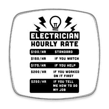 Electrician Hourly Rate - Viereckiger Kühlschrankmagnet - Weiß - Vorne