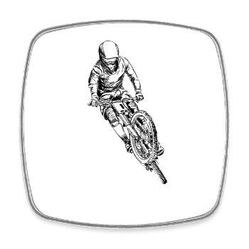 mountain bike - Magnet carré - blanc - Devant
