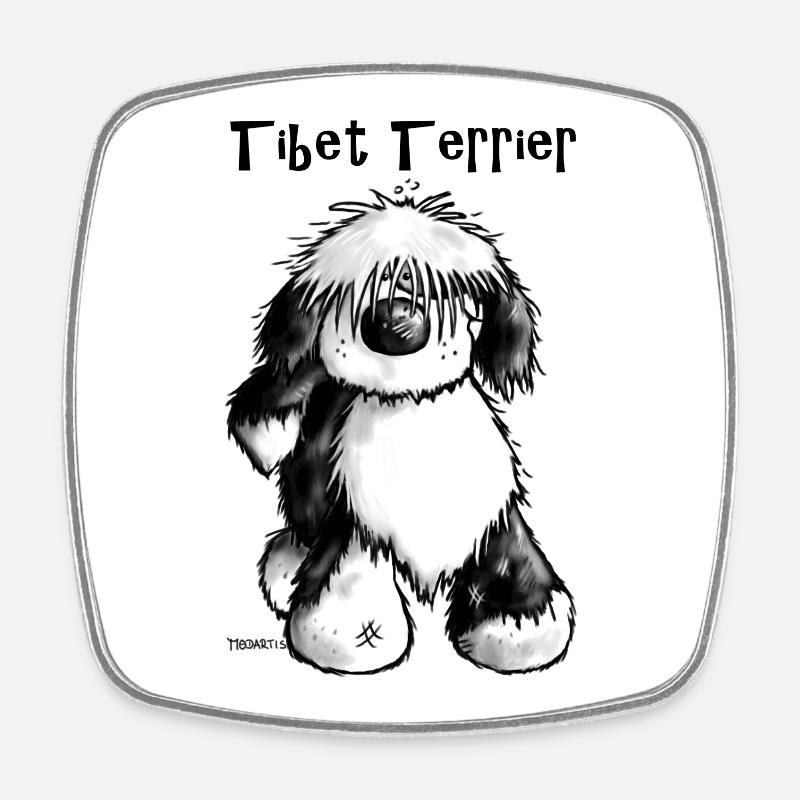 Tibet Terrier - Magnet carré - blanc
