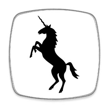 licorne - Magnet carré - blanc - Devant