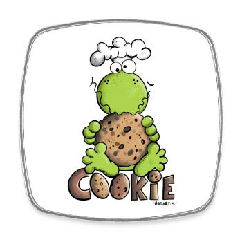 Frog with Cookie - Square fridge magnet - white - Front