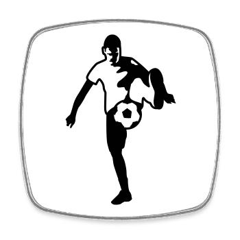 football - Viereckiger Kühlschrankmagnet - Weiß - Vorne