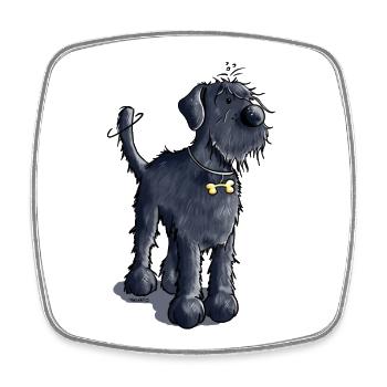 Schnauzer - Magnet carré - blanc - Devant
