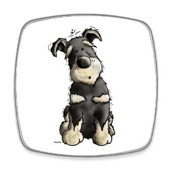 Drolliger Schnauzer - Viereckiger Kühlschrankmagnet - Weiß - Vorne