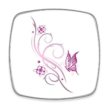 Flowers Cherry Blossom Butterfly - Square fridge magnet - white - Front