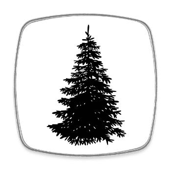 Tannenbaum - Viereckiger Kühlschrankmagnet - Weiß - Vorne