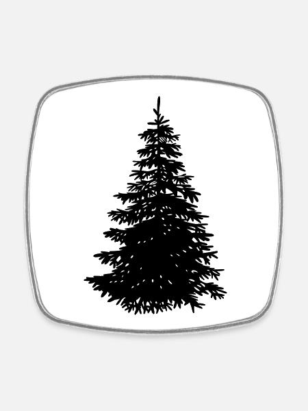 Christmas tree - Square fridge magnet - white