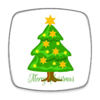 Christmas fir tree - Square fridge magnet - white - Front