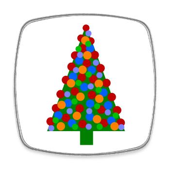 Tannenbaum Weihnachten - Viereckiger Kühlschrankmagnet - Weiß - Vorne