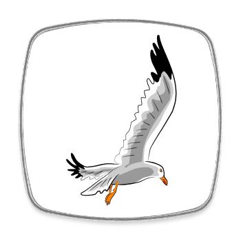 fliegende moewe vogel - Viereckiger Kühlschrankmagnet - Weiß - Vorne