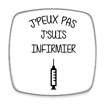Infirmière / Infirmier / Hôpital / Médecine / - Magnet carré - blanc - Devant