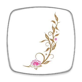 Bambus mit Lotusblüte und kleinen Blüten. - Viereckiger Kühlschrankmagnet - Weiß - Vorne