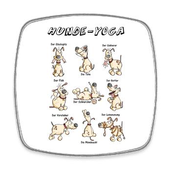 Hunde Yoga - Viereckiger Kühlschrankmagnet - Weiß - Vorne