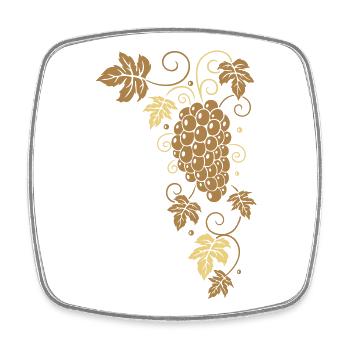 Wine, grapes, vine leaves, tendrils - Square fridge magnet - white - Front