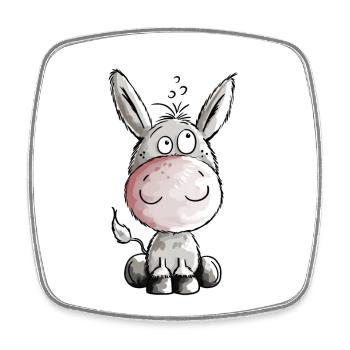 Kleiner Esel - Eselchen - Comic - Tiere - Viereckiger Kühlschrankmagnet - Weiß - Vorne